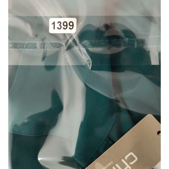 Chico's Button up Shirt Women's Sz 12 Teal Long Sleeve Collared No Iron Cotton - Picture 13 of 13